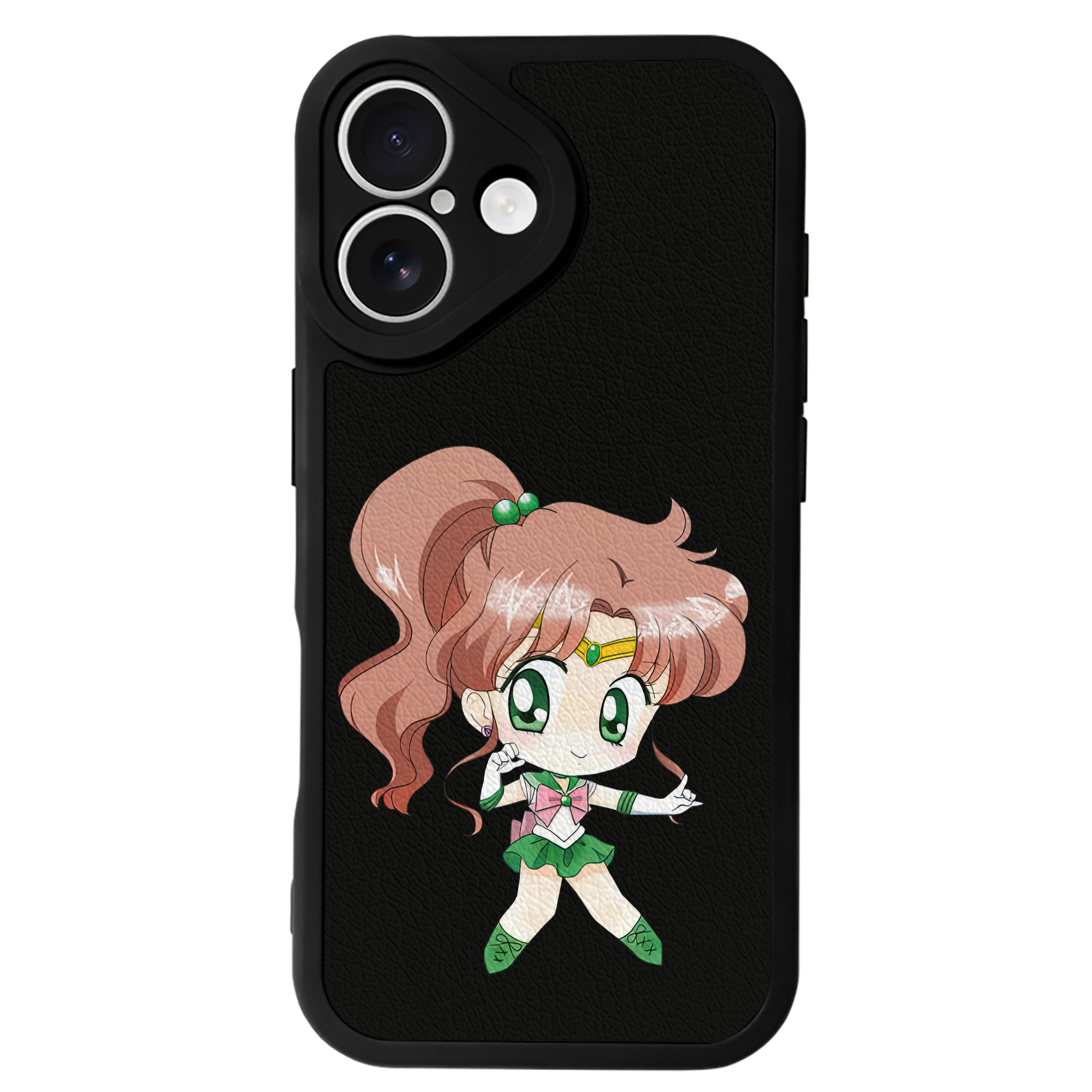 （画像用） 美少女戦士セーラームーン 木野 まこと きの まこと Sailor Moon Kino Makoto （セーラージュピター；Sailor Jupiter） 【iPhone 16シリーズ対応】シリコンスマホケース（レザー調） 材質：シリコン